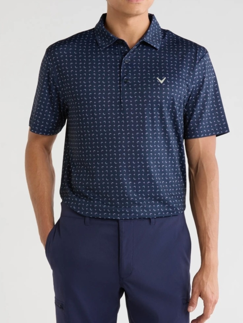 Callaway Navy Micro-Pattern Performance Polo